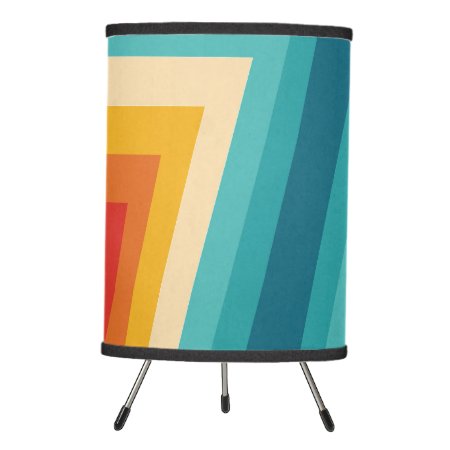 Colorful Retro Stripe -  70s, 80s Design Tripod Lamp