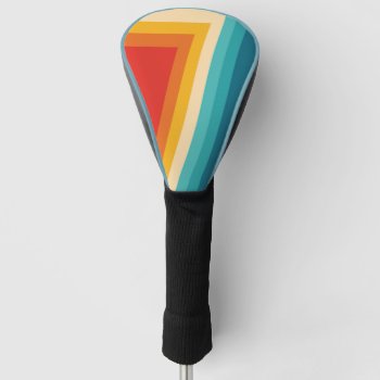 Colorful Retro Stripe - 70s  80s  Golf Head Cover by DesignByLang at Zazzle