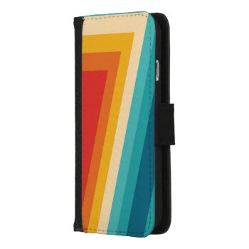 Colorful Retro Stripe - 70s  80s  Iphone 8/7 Wallet Case by DesignByLang at Zazzle
