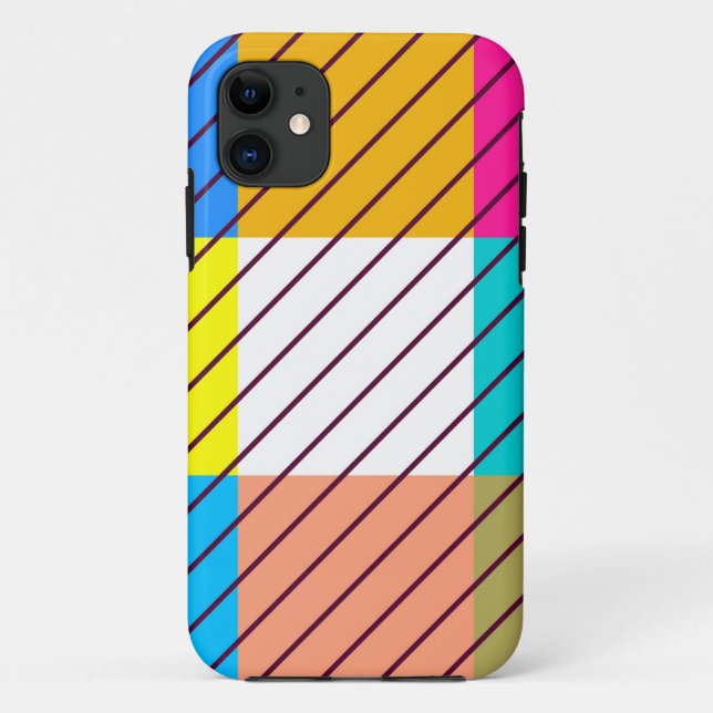 Colorful retro striped pattern Case-Mate iPhone case (Back)