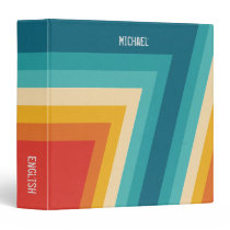 Colorful Retro Stripes - 70s, 80s Design 3 Ring Binder Colorful Retro Stripes - 70s, 80s Design 3 Ring Binder