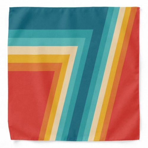 Colorful Retro Stripes  _   70s 80s Design Bandana