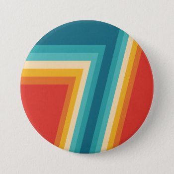 Colorful Retro Stripes  -   70s  80s Design Button by DesignByLang at Zazzle