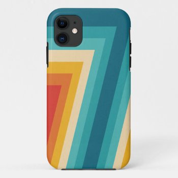 Colorful Retro Stripes  -   70s 80s  Design Iphone 11 Case by DesignByLang at Zazzle