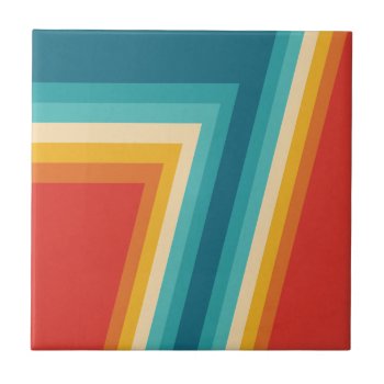 Colorful Retro Stripes  -   70s  80s Design Ceramic Tile by DesignByLang at Zazzle