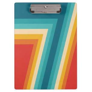 Colorful Retro Stripes - 70s 80s Design Clipboard