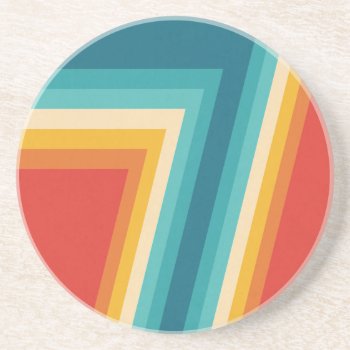 Colorful Retro Stripes  -   70s  80s Design Coaster by DesignByLang at Zazzle