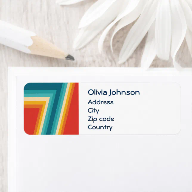 Colorful Retro Stripes - 70s, 80s Design Label | Zazzle