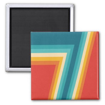 Colorful Retro Stripes  -   70s  80s Design Magnet by DesignByLang at Zazzle