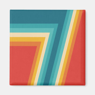 Colorful Retro Stripes  -   70s, 80s Design Magnet