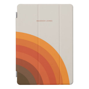 Colorful Retro Stripes 70s 80s Golden Brown Orange iPad Pro Cover