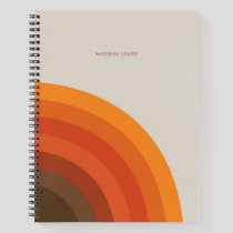 Colorful Retro Stripes 70s 80s Golden Brown Orange Notebook