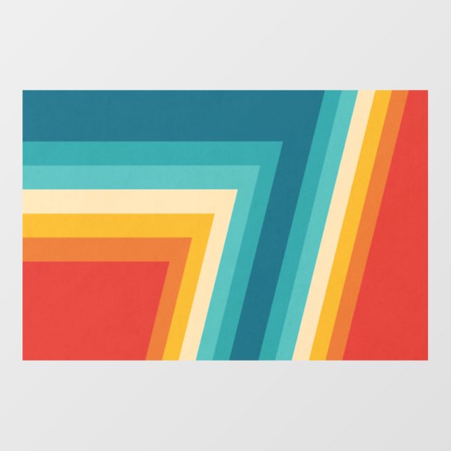 Colorful Retro Stripes - 70s, 80s Wall Decal (Front)