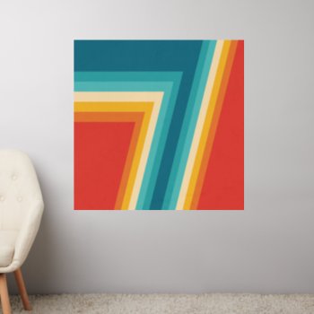 Colorful Retro Stripes - 70s  80s Wall Decal by DesignByLang at Zazzle