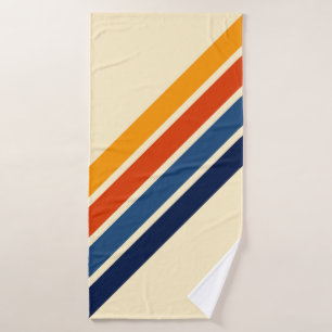 Colorful Retro Stripes Bath Towel