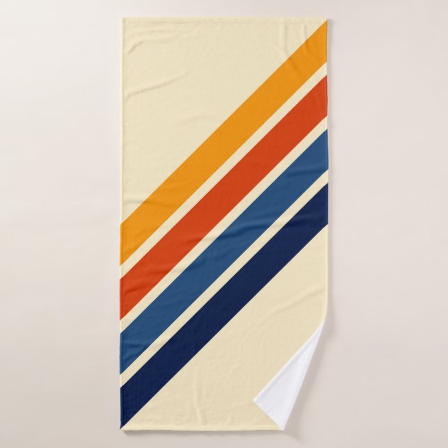 Colorful Retro Stripes Bath Towel (Bath Towel)