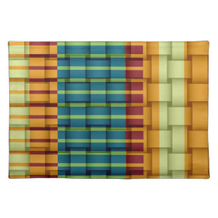 Colorful retro stripes graphic design placemat