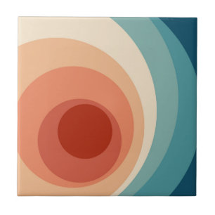 Colorful retro style circles design ceramic tile