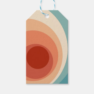 Colorful retro style circles design gift tags