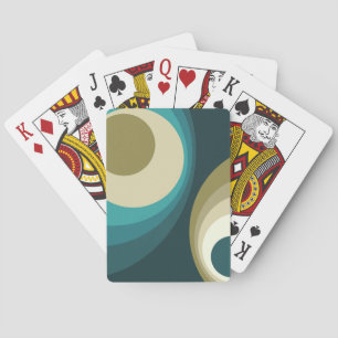 Colorful retro style circles design poker cards
