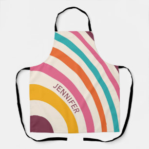 Colorful retro style curves apron