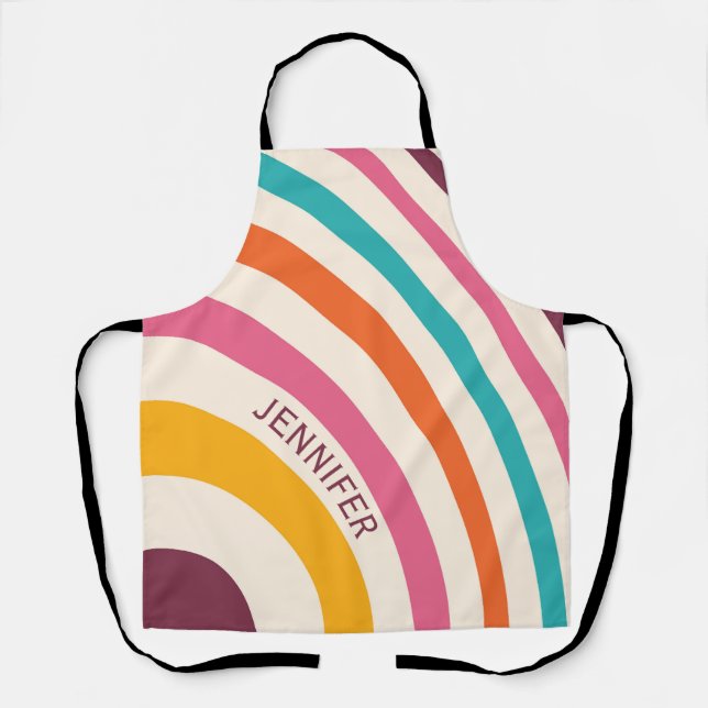 Colorful retro style curves apron (Front)