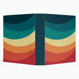 Colorful retro style curves design 3 ring binder