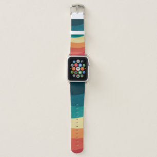 Colorful retro style curves design apple watch band