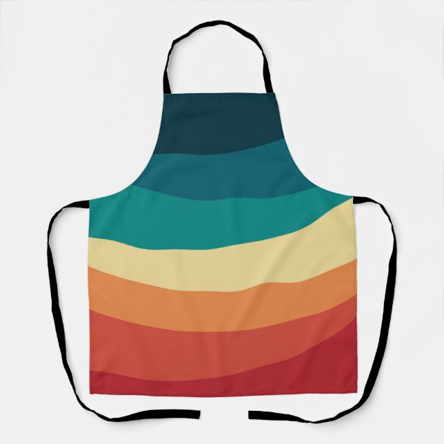 Colorful retro style curves design apron (Front)