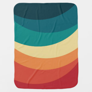 Colorful retro style curves design baby blanket