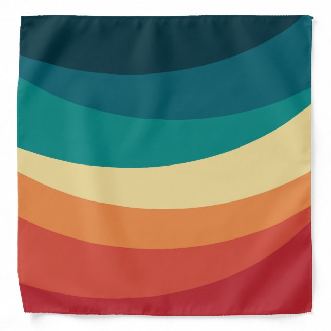 Colorful retro style curves design bandana (Front)