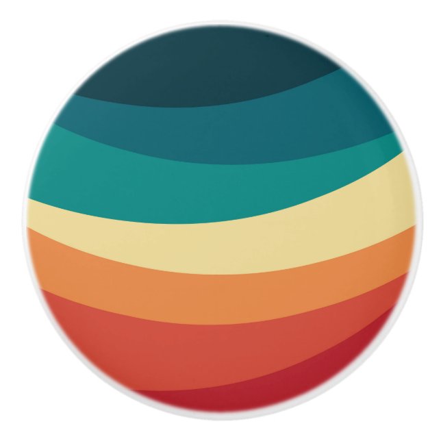 Colorful retro style curves design ceramic knob (Front)