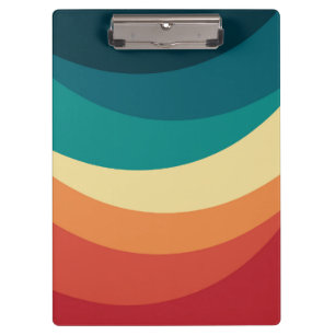 Colorful retro style curves design clipboard