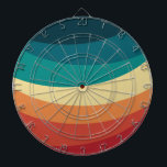 Colorful retro style curves design dart board<br><div class="desc">Abstract retro style illustration of colorful (red,  blue,  orange,  navy blue,  beige,  turquoise) curves decoration. You can add your name/monogram to personalize the item.</div>