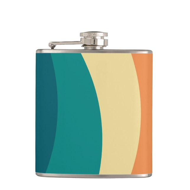 Colorful retro style curves design flask (Front)