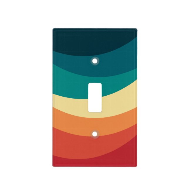 Colorful retro style curves design light switch cover (Front)