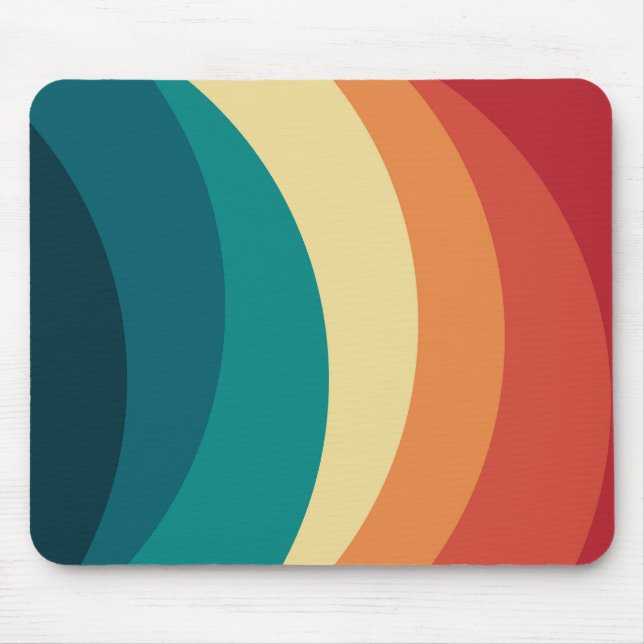 Colorful retro style curves design mouse pad (Front)