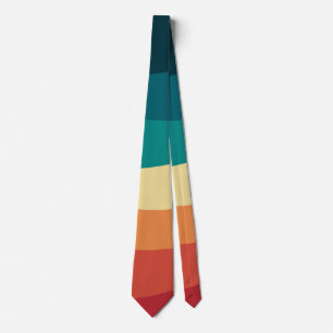 Colorful retro style curves design neck tie