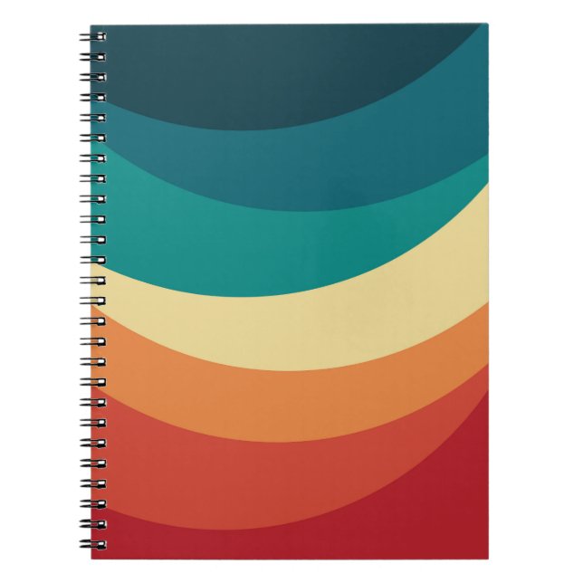 Colorful retro style curves design notebook (Front)