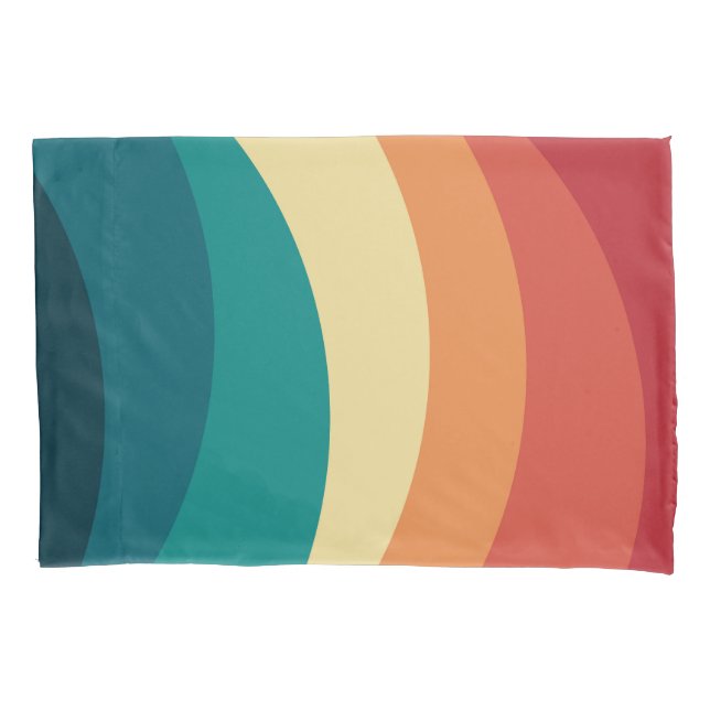 Colorful retro style curves design pillow case (Front)