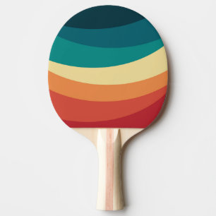 Colorful retro style curves design ping pong paddle