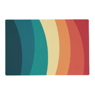 Colorful retro style curves design placemat