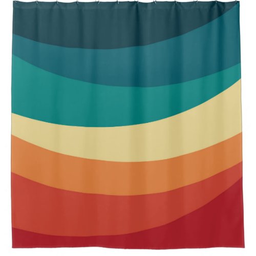 Colorful retro style curves design shower curtain