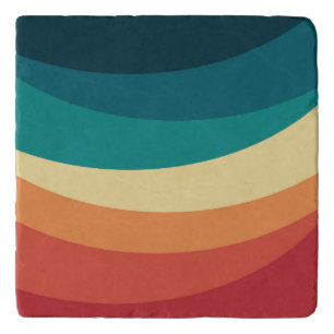 Colorful retro style curves design trivet