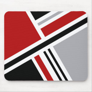 Colorful retro style design with geometric shapes mouse pad