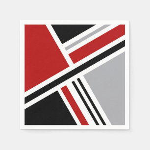 Colorful retro style design with geometric shapes napkins