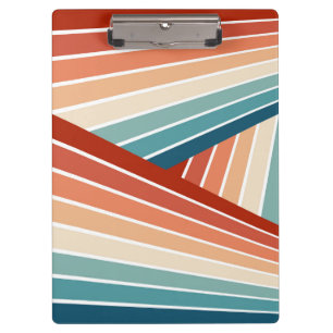 Colorful retro style diagonal rainbow design clipboard