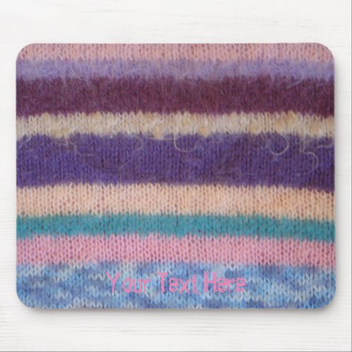 colorful retro style knitted stripes fun design mouse pad