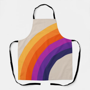 Colorful retro style rainbow art apron