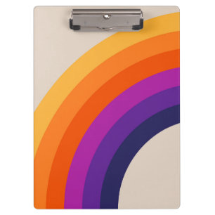 Colorful retro style rainbow art clipboard
